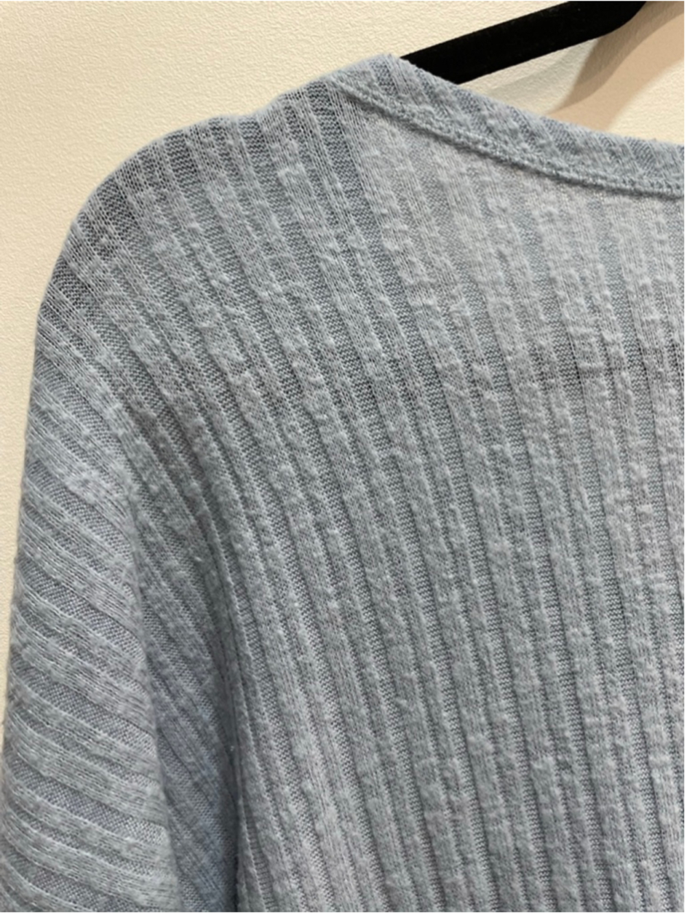 American Eagle Tie Front Cardigan Ribbed M Blue Oversized - Picture 4 of 6